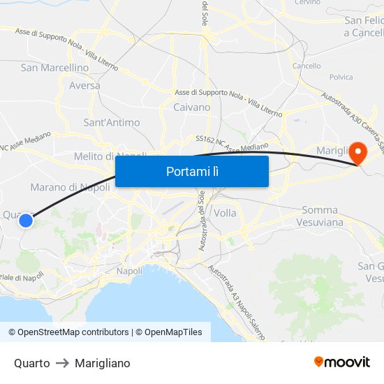 Quarto to Marigliano map