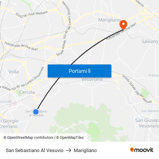 San Sebastiano Al Vesuvio to Marigliano map