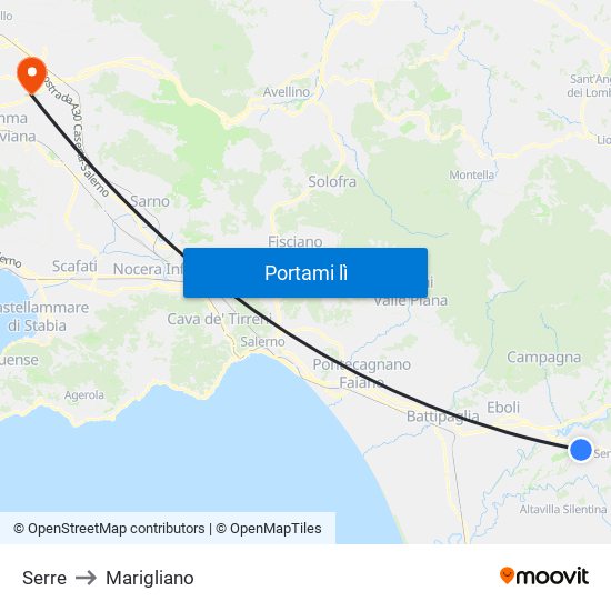Serre to Marigliano map