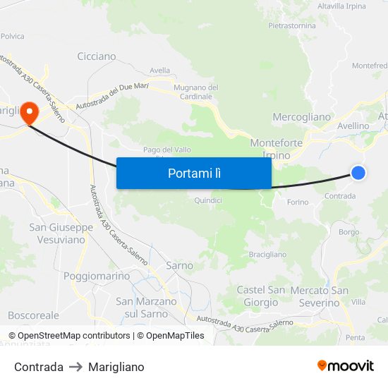 Contrada to Marigliano map