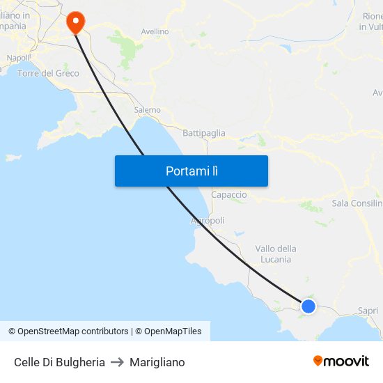 Celle Di Bulgheria to Marigliano map