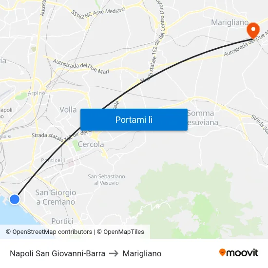 Napoli San Giovanni-Barra to Marigliano map