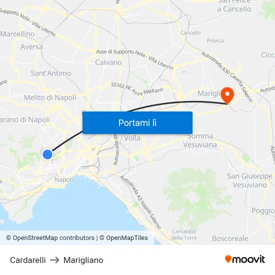 Cardarelli to Marigliano map