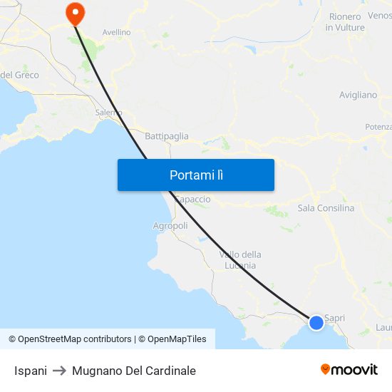 Ispani to Mugnano Del Cardinale map