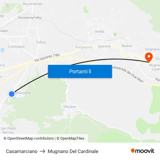 Casamarciano to Mugnano Del Cardinale map