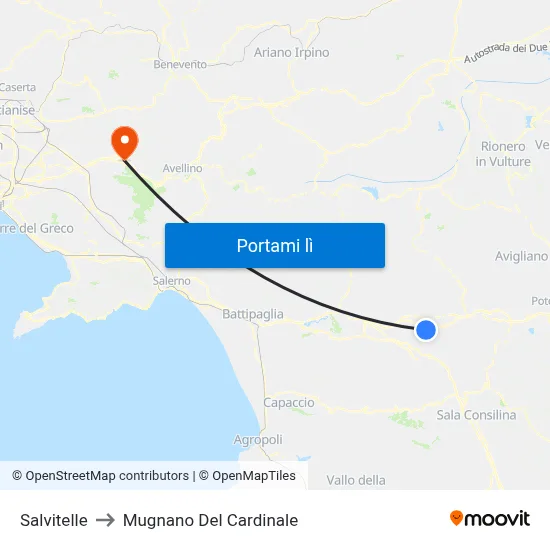 Salvitelle to Mugnano Del Cardinale map
