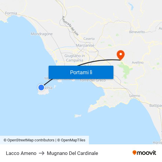 Lacco Ameno to Mugnano Del Cardinale map
