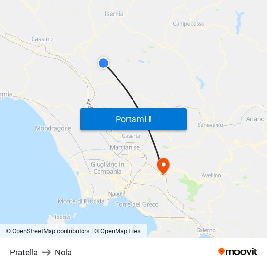 Pratella to Nola map