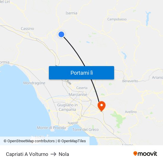 Capriati A Volturno to Nola map