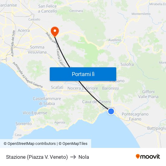 Stazione (Piazza V. Veneto) to Nola map