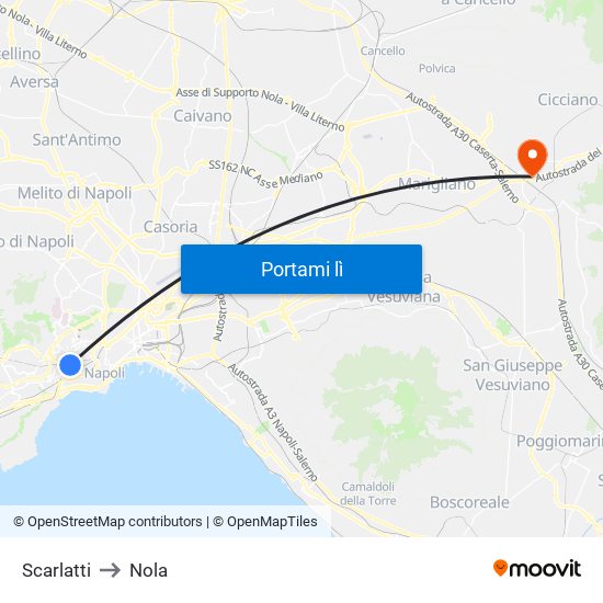 Scarlatti to Nola map