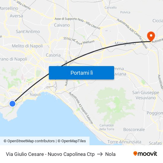 Via Giulio Cesare - Nuovo Capolinea Ctp to Nola map