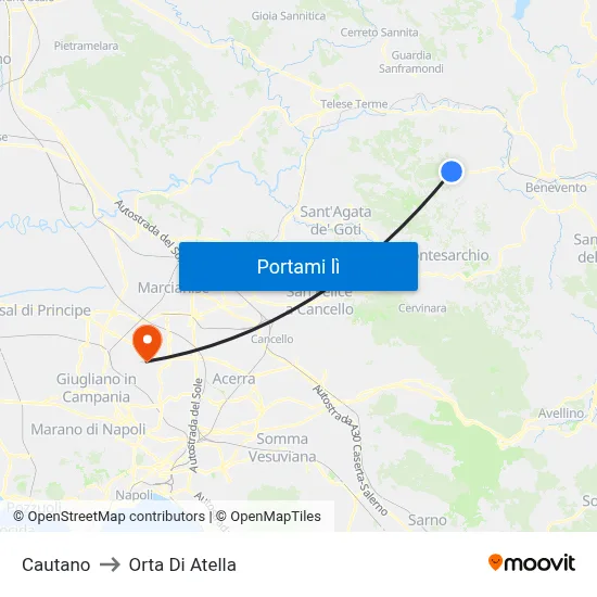 Cautano to Orta Di Atella map