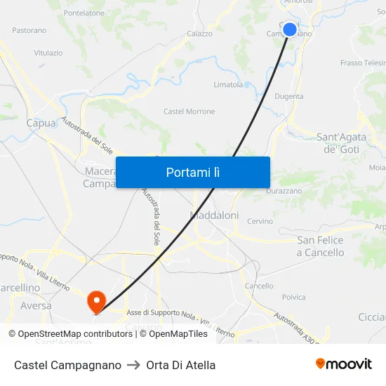 Castel Campagnano to Orta Di Atella map