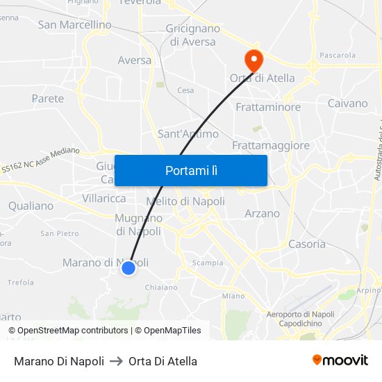 Marano Di Napoli to Orta Di Atella map