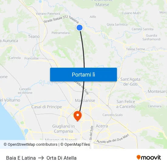 Baia E Latina to Orta Di Atella map