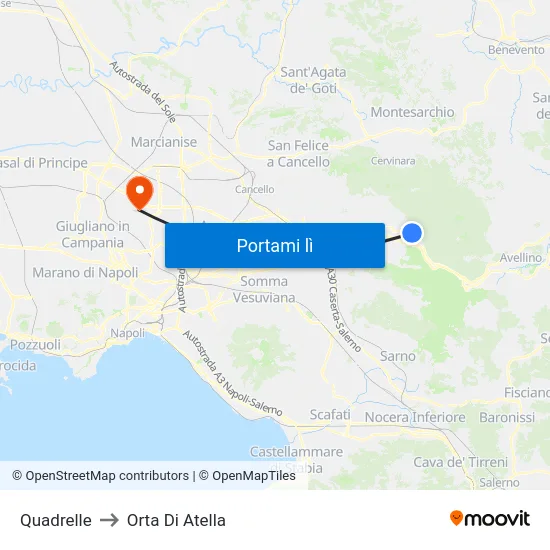 Quadrelle to Orta Di Atella map