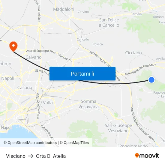 Visciano to Orta Di Atella map
