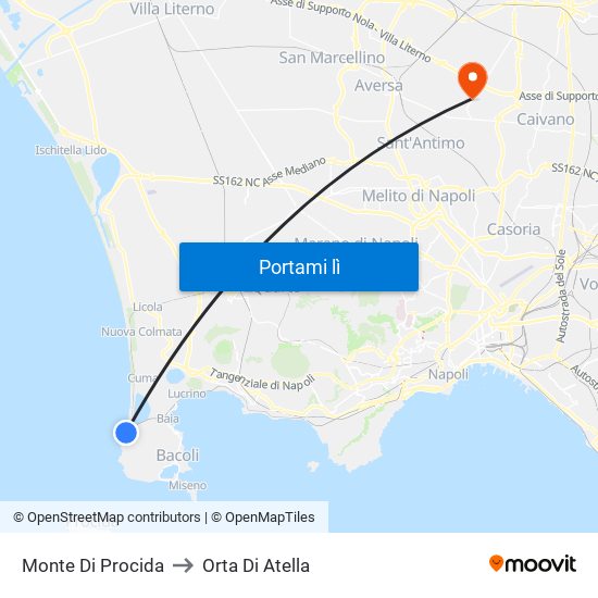 Monte Di Procida to Orta Di Atella map