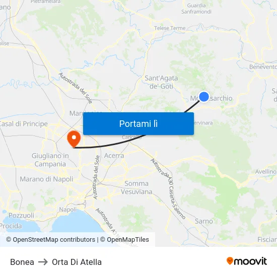 Bonea to Orta Di Atella map