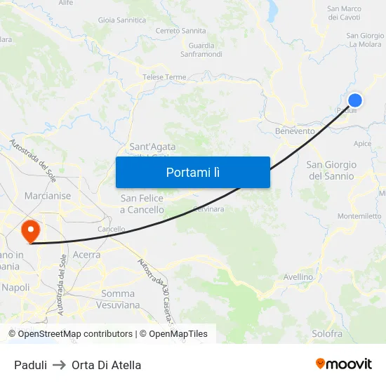 Paduli to Orta Di Atella map