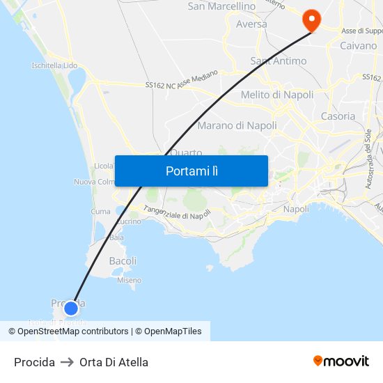 Procida to Orta Di Atella map