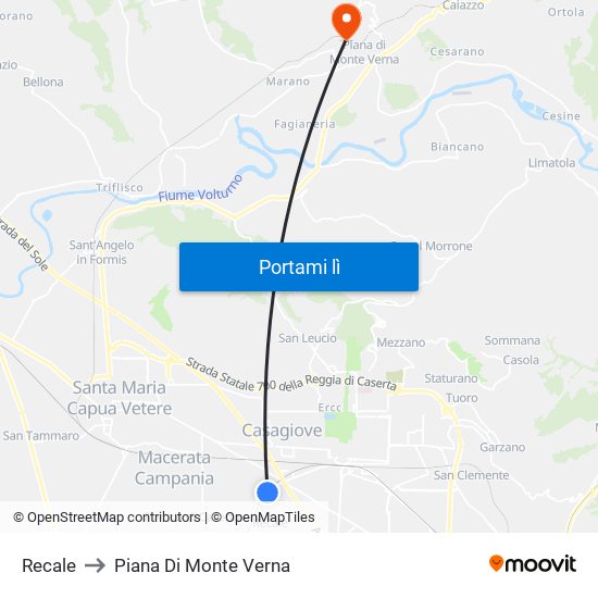 Recale to Piana Di Monte Verna map