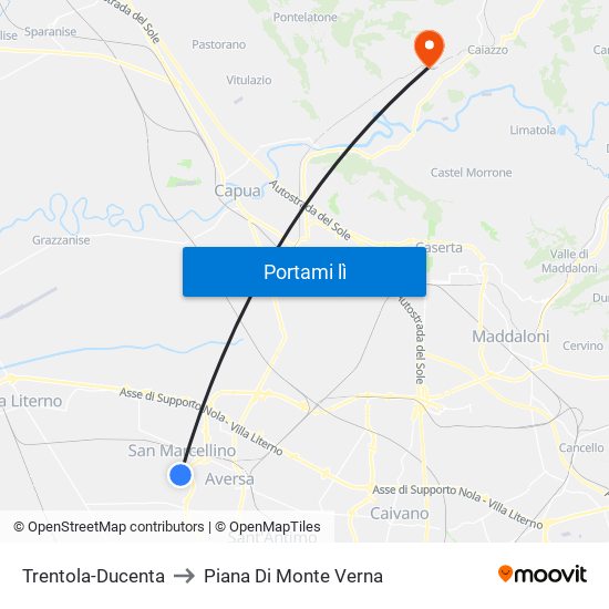 Trentola-Ducenta to Piana Di Monte Verna map