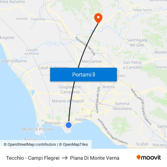 Tecchio - Campi Flegrei to Piana Di Monte Verna map
