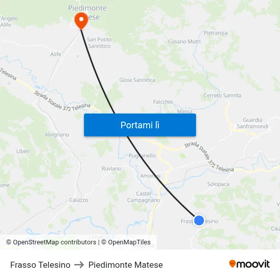 Frasso Telesino to Piedimonte Matese map
