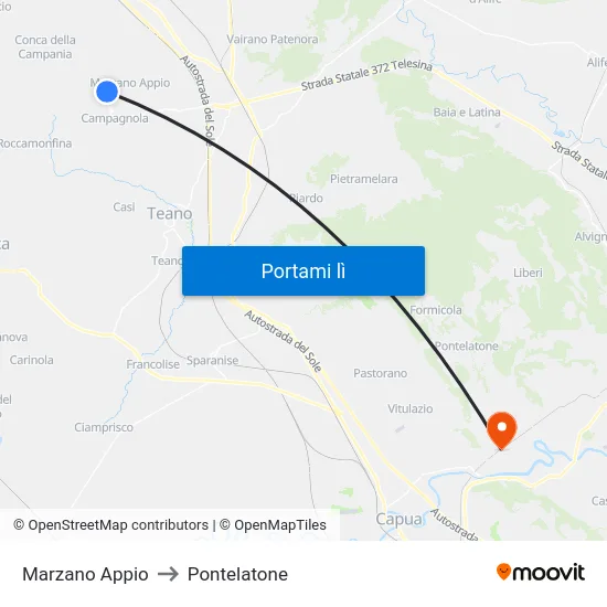 Marzano Appio to Pontelatone map