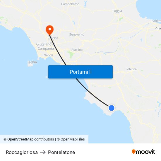 Roccagloriosa to Pontelatone map