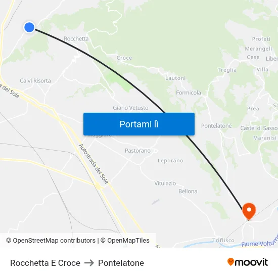 Rocchetta E Croce to Pontelatone map