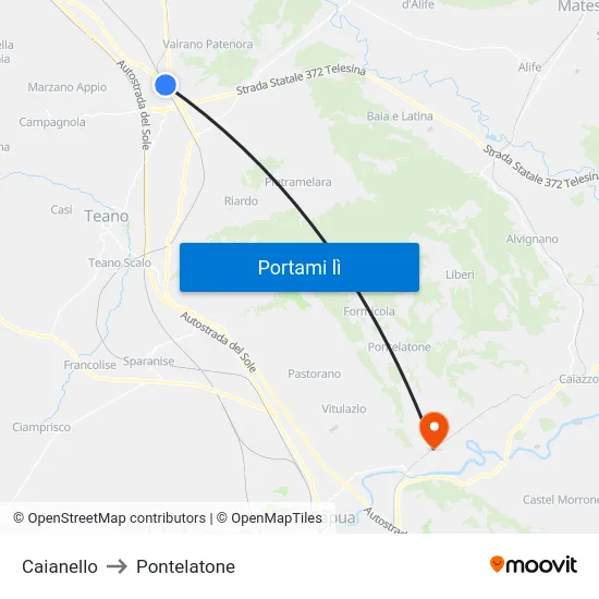 Caianello to Pontelatone map