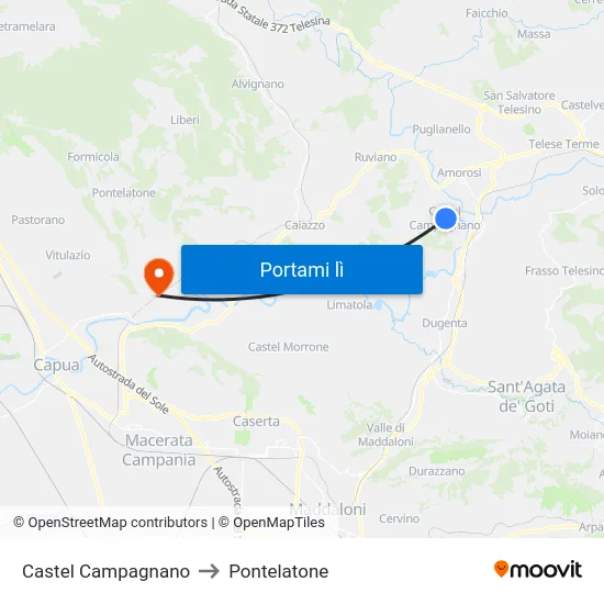 Castel Campagnano to Pontelatone map