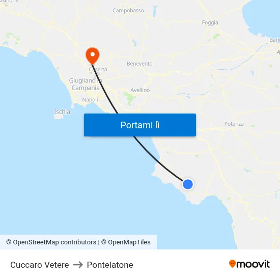 Cuccaro Vetere to Pontelatone map