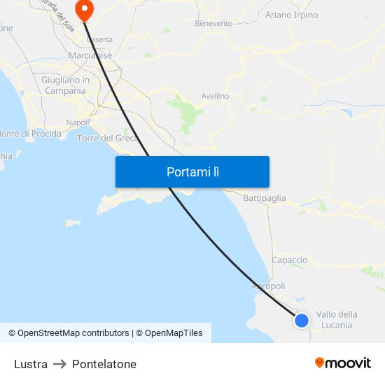 Lustra to Pontelatone map