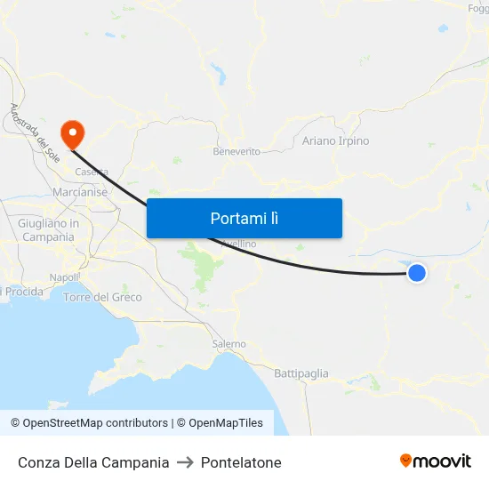 Conza Della Campania to Pontelatone map