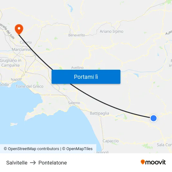 Salvitelle to Pontelatone map