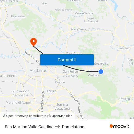 San Martino Valle Caudina to Pontelatone map