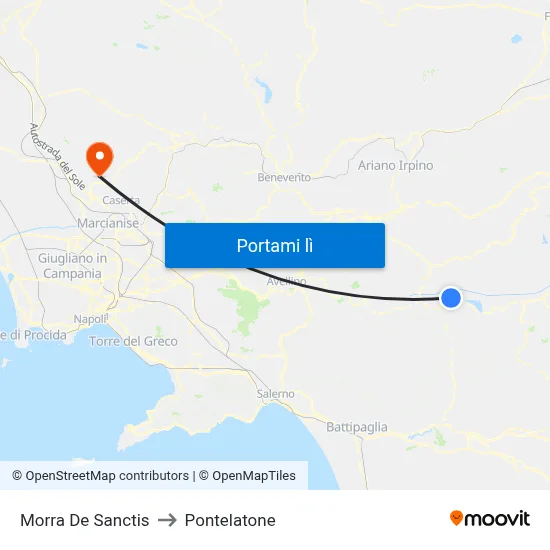 Morra De Sanctis to Pontelatone map