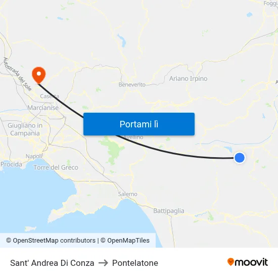 Sant' Andrea Di Conza to Pontelatone map