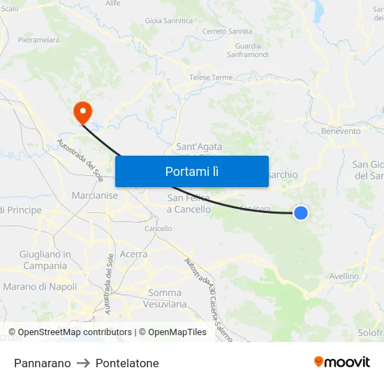 Pannarano to Pontelatone map