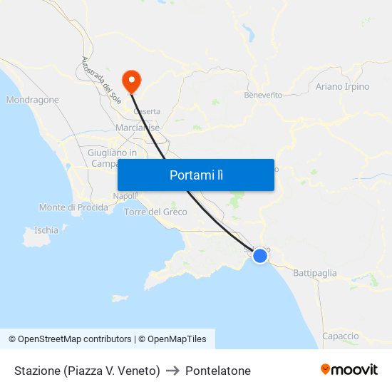 Stazione (Piazza V. Veneto) to Pontelatone map
