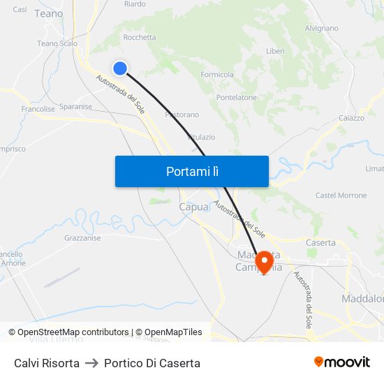 Calvi Risorta to Portico Di Caserta map
