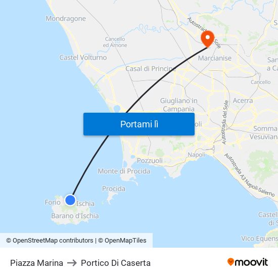 Piazza Marina to Portico Di Caserta map