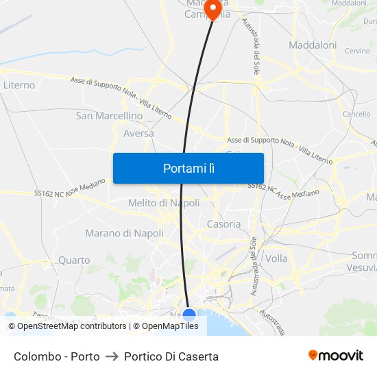 Colombo - Porto to Portico Di Caserta map