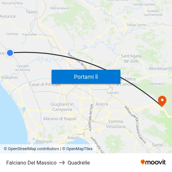 Falciano Del Massico to Quadrelle map