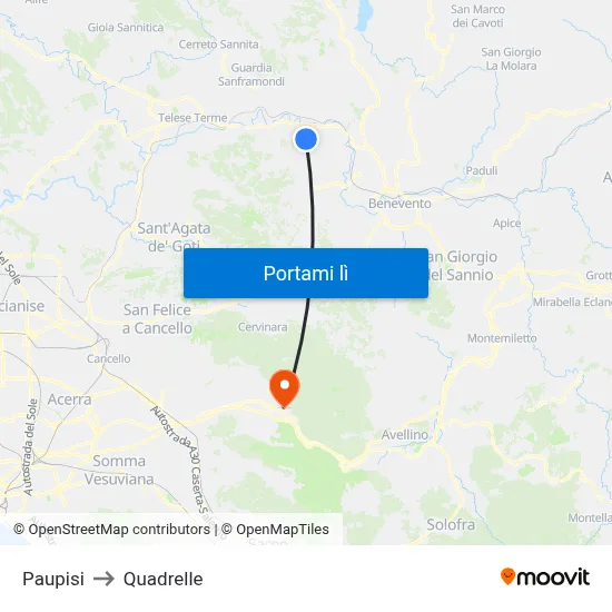 Paupisi to Quadrelle map