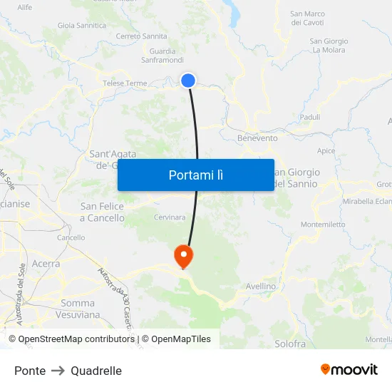 Ponte to Quadrelle map